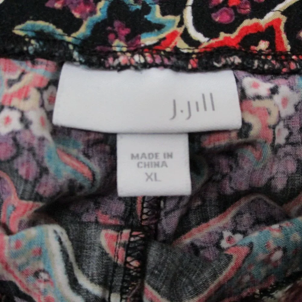 J.Jill Loose Fit Leggings Paisley Design Black & Purple Women Size | XL - Picture 6 of 10